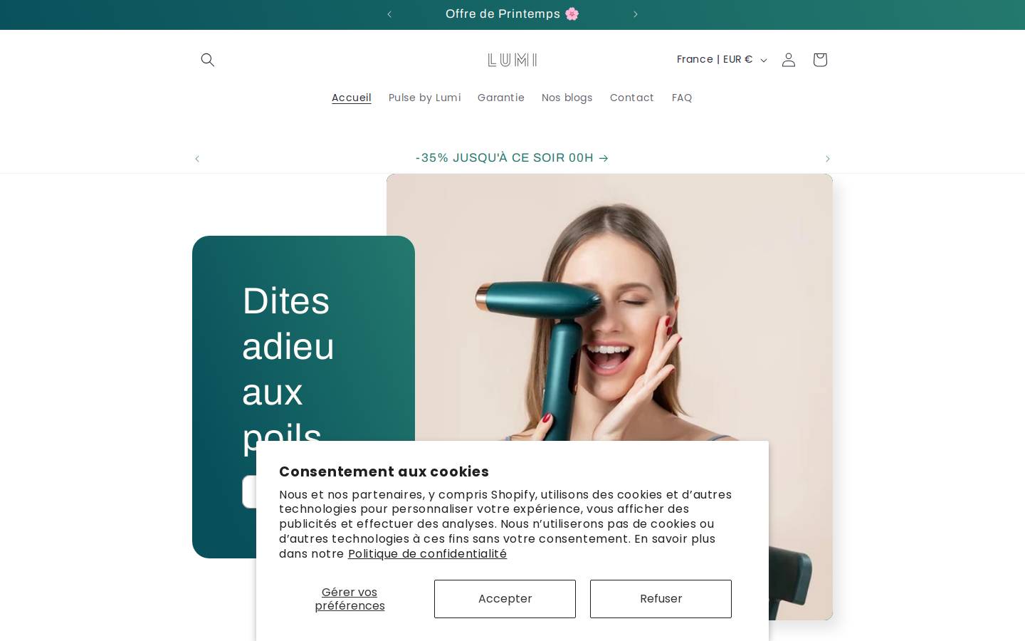 lumi-france.com homepage screenshot