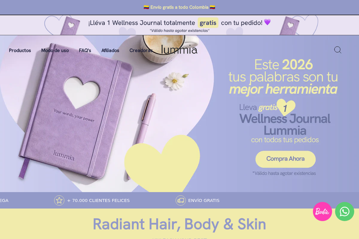 Lummia Colombia homepage screenshot