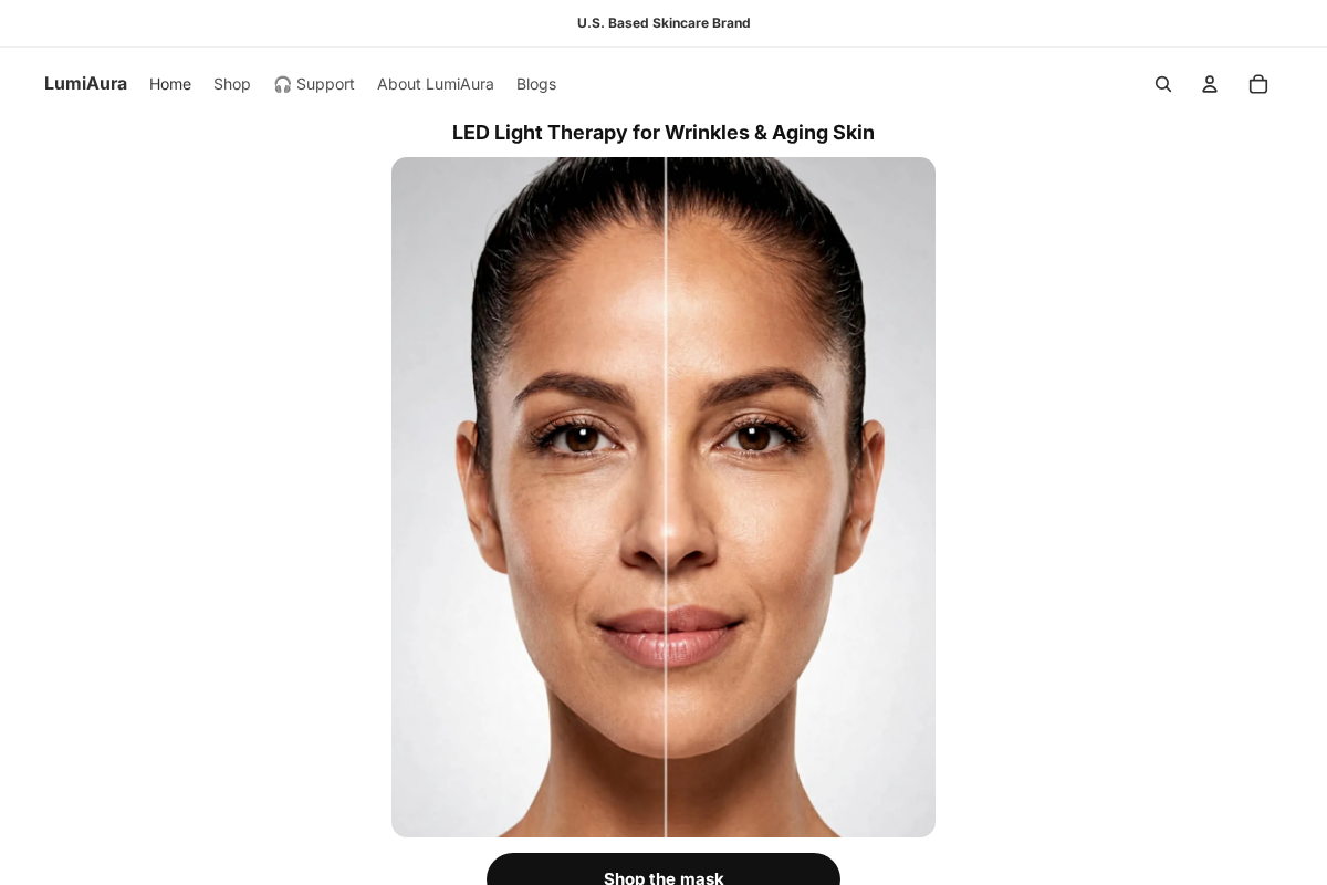 LumiAura homepage screenshot
