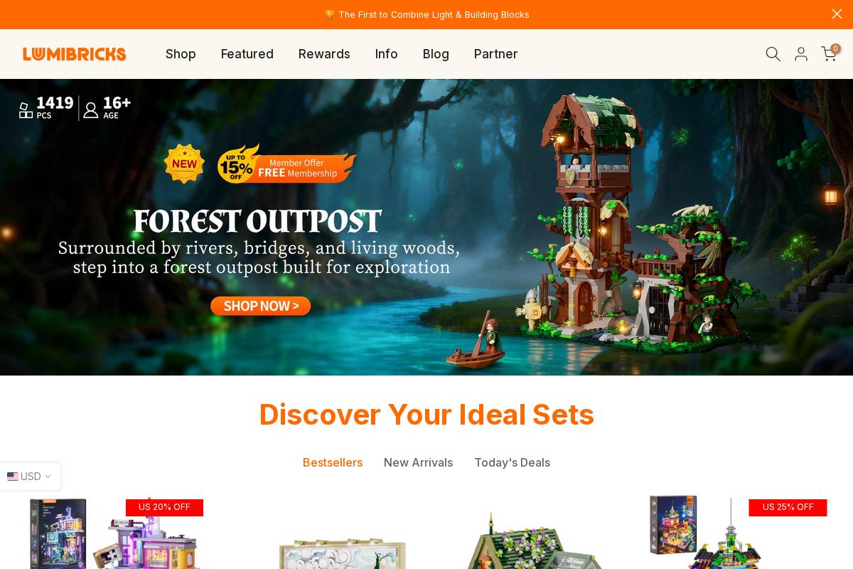 Lumibricks homepage screenshot