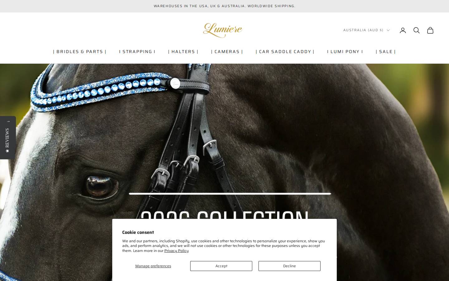 lumiereequestrian.com homepage screenshot