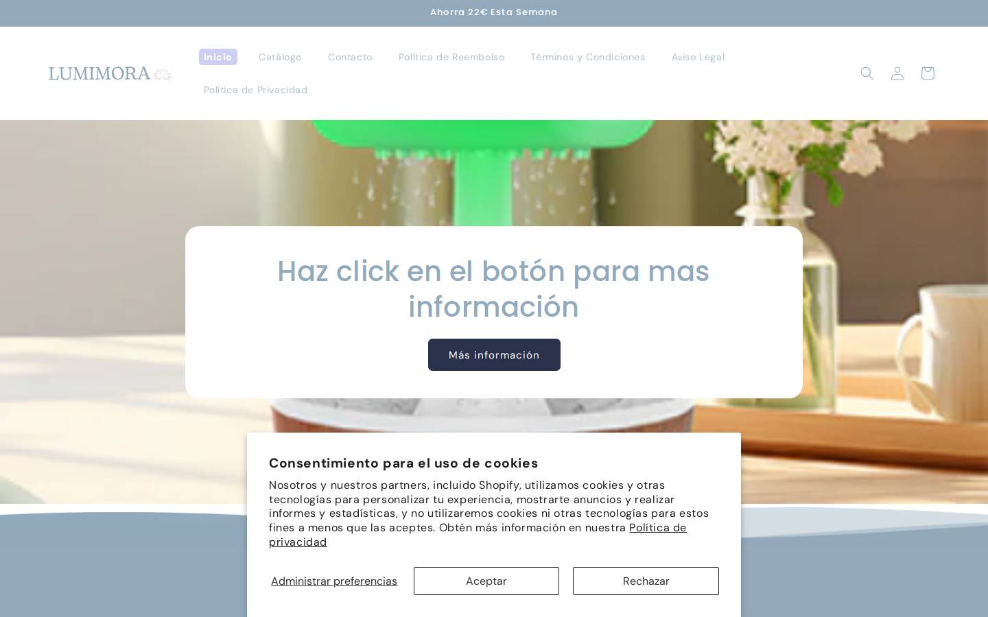 lumimora.store homepage screenshot