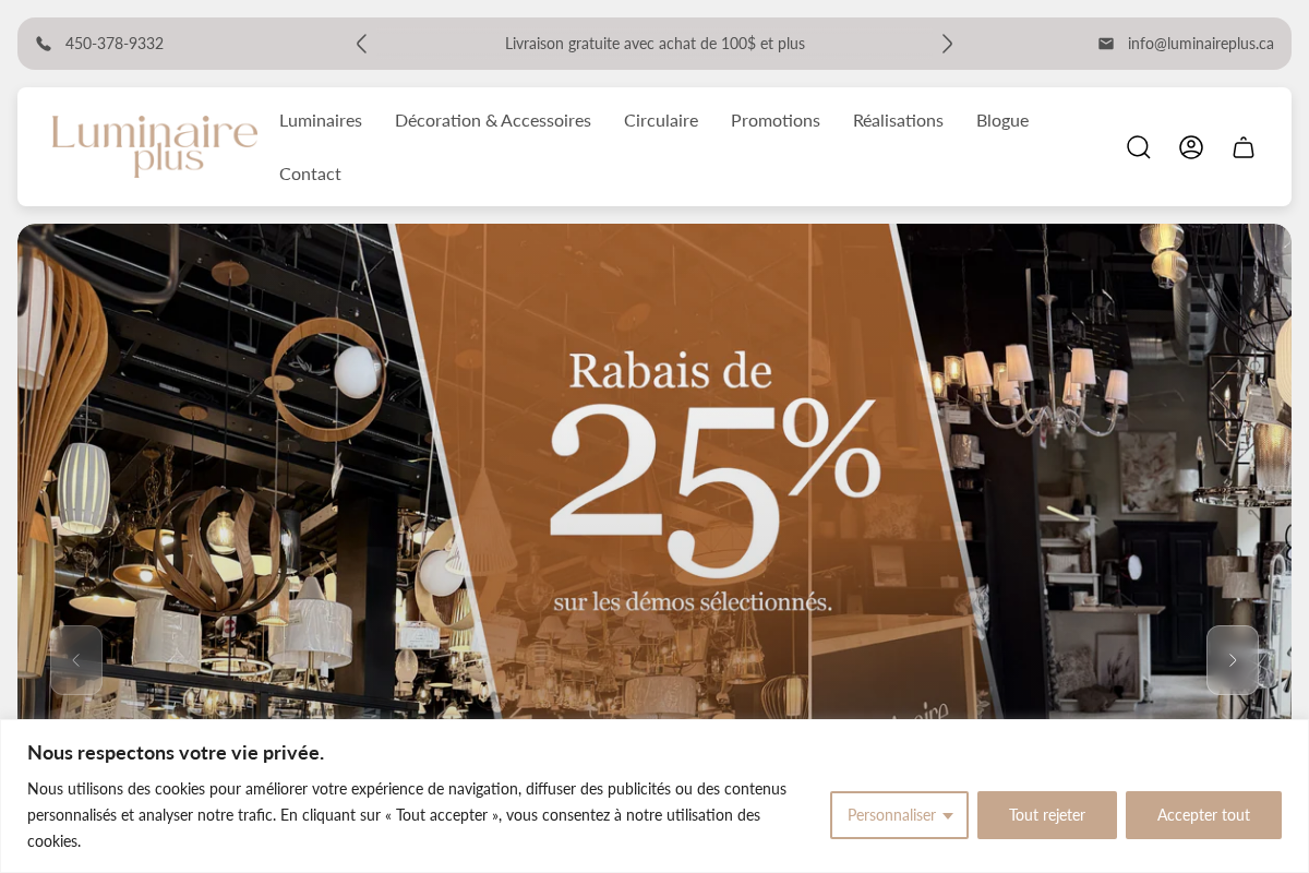 Luminaireplus homepage screenshot