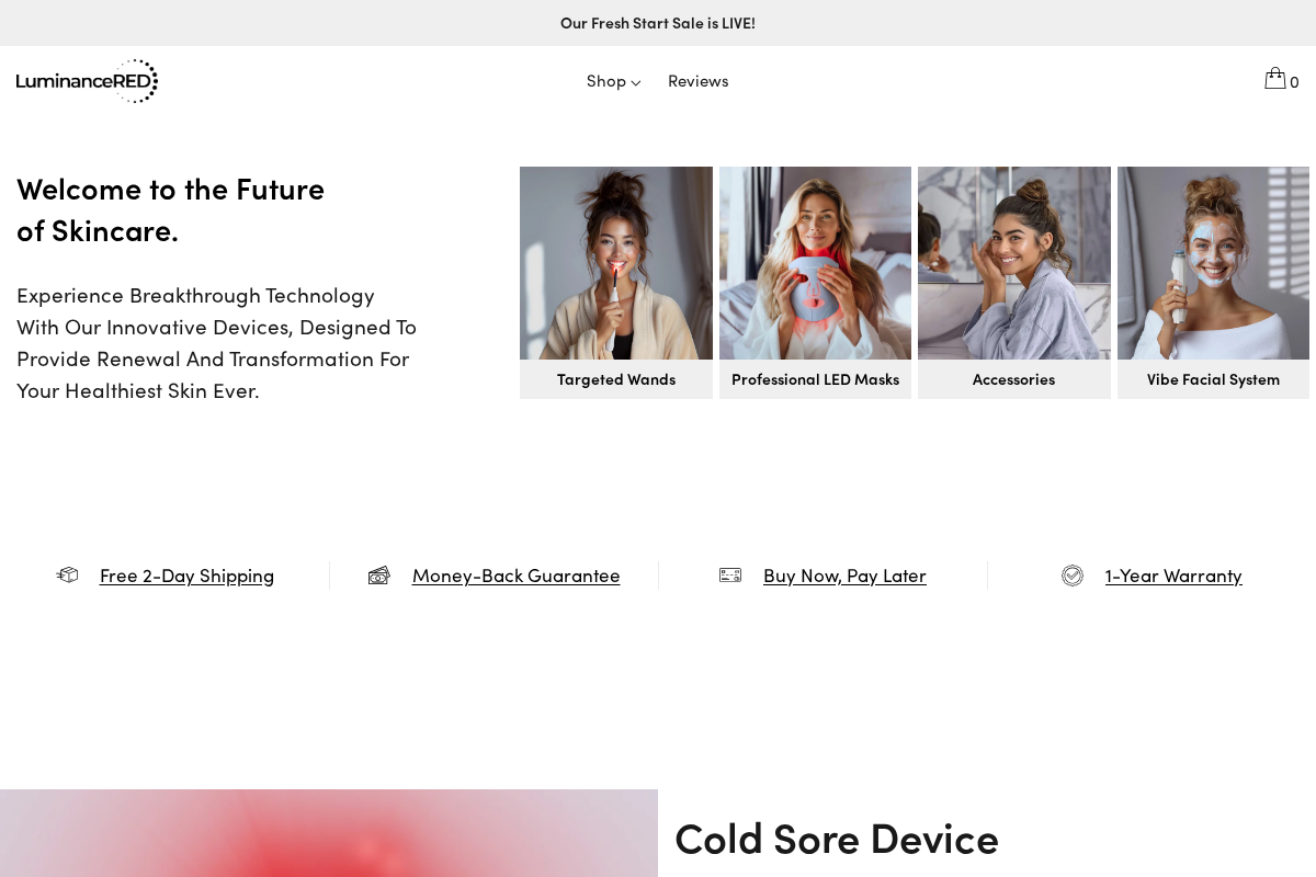 luminancered.com homepage screenshot