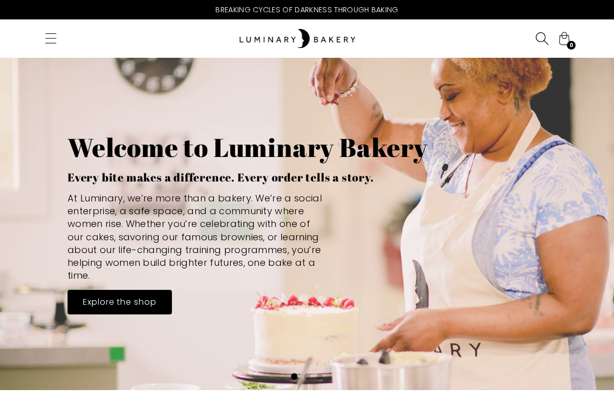 Luminarybakery homepage screenshot