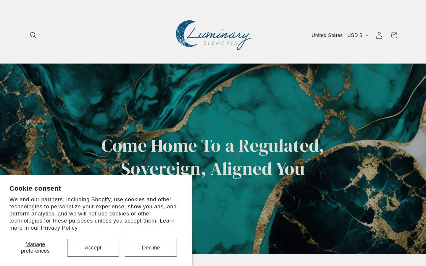luminaryelements.com homepage screenshot