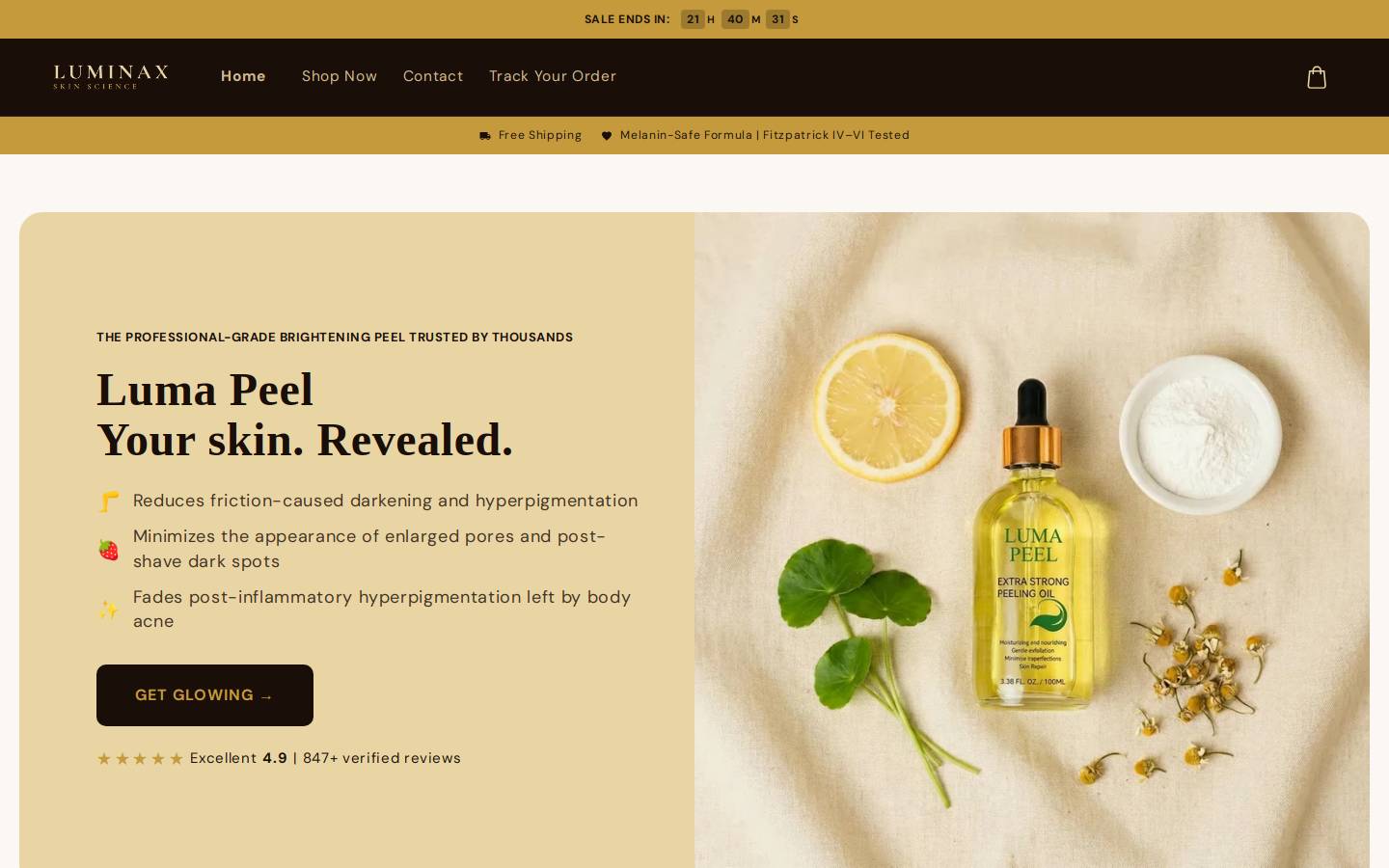 luminax.store homepage screenshot