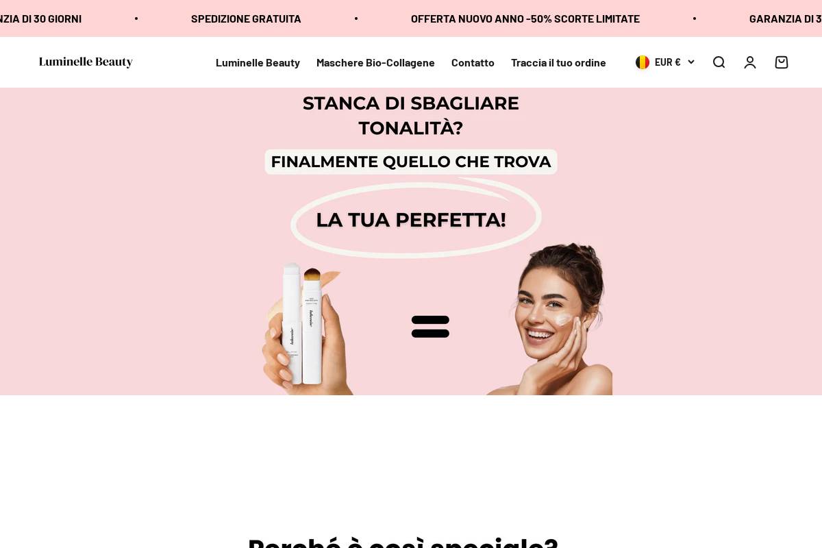 Luminelle Beauty homepage screenshot