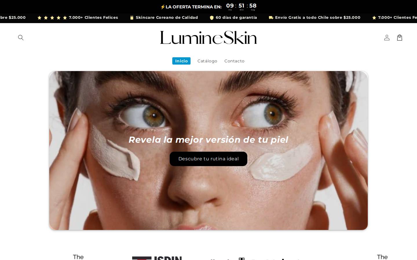 lumineskinchile.com homepage screenshot