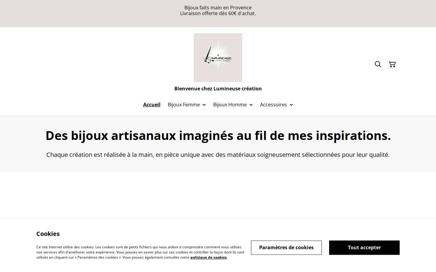 lumineusecreation.fr homepage screenshot