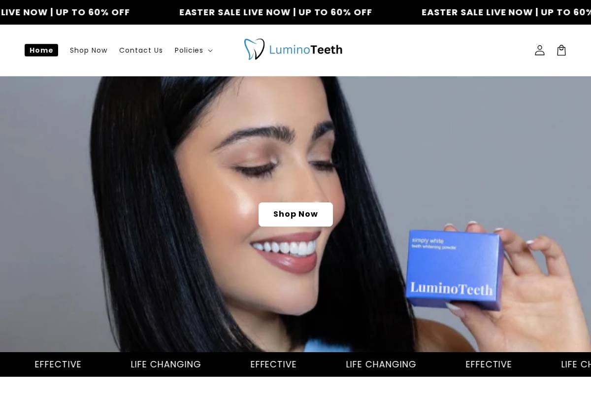 Luminoteeth homepage screenshot