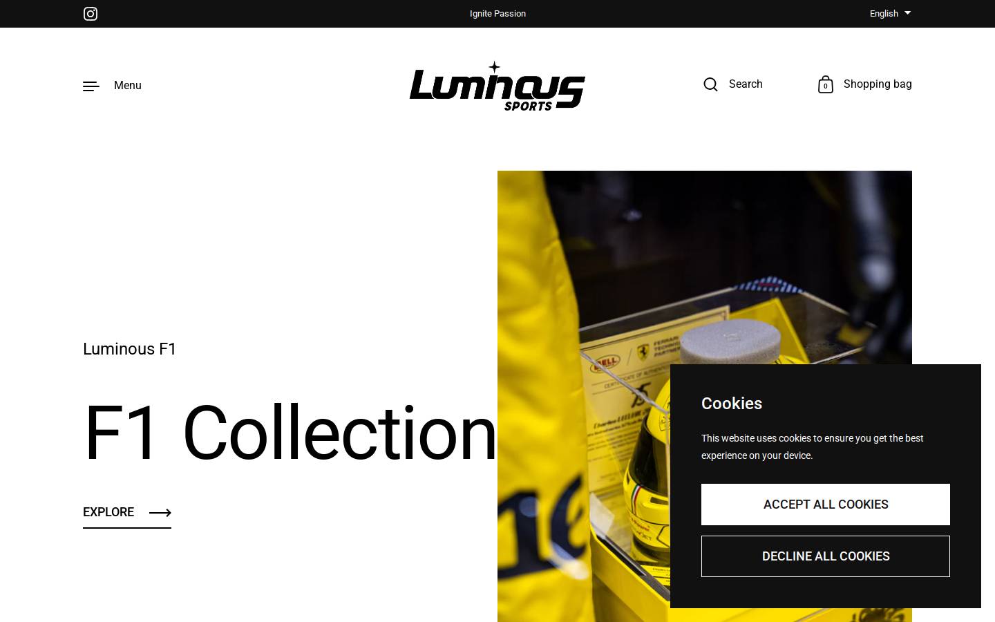 luminous-sports.com homepage screenshot
