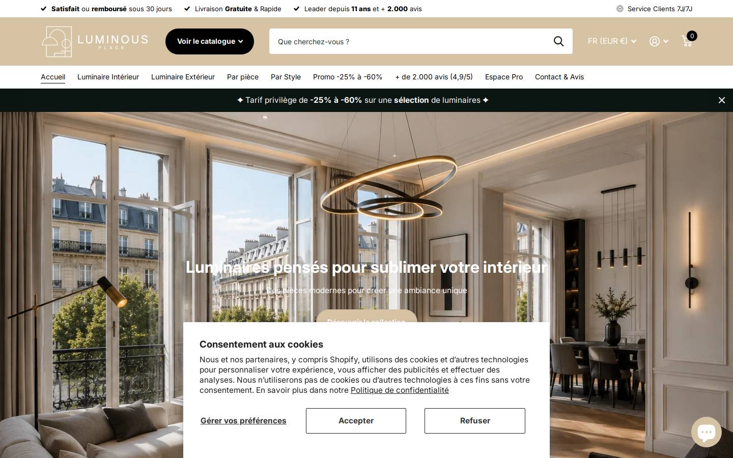 luminousplace.com homepage screenshot
