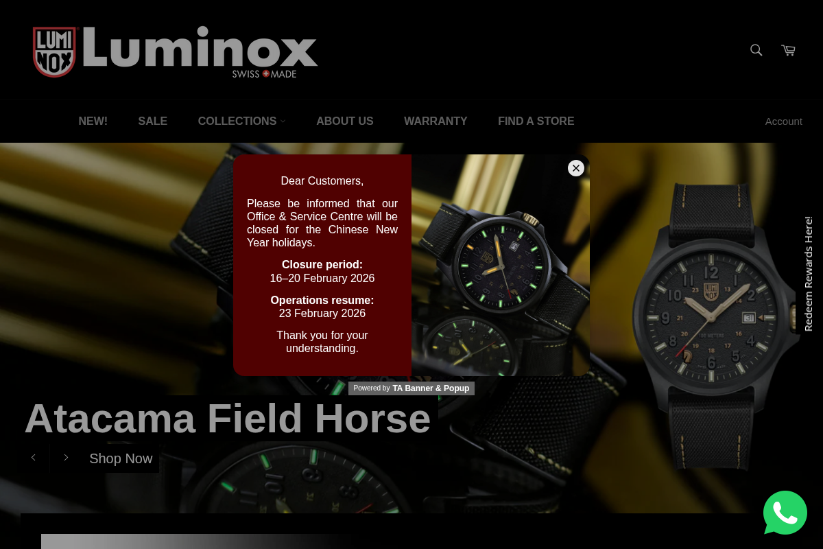 Luminox homepage screenshot