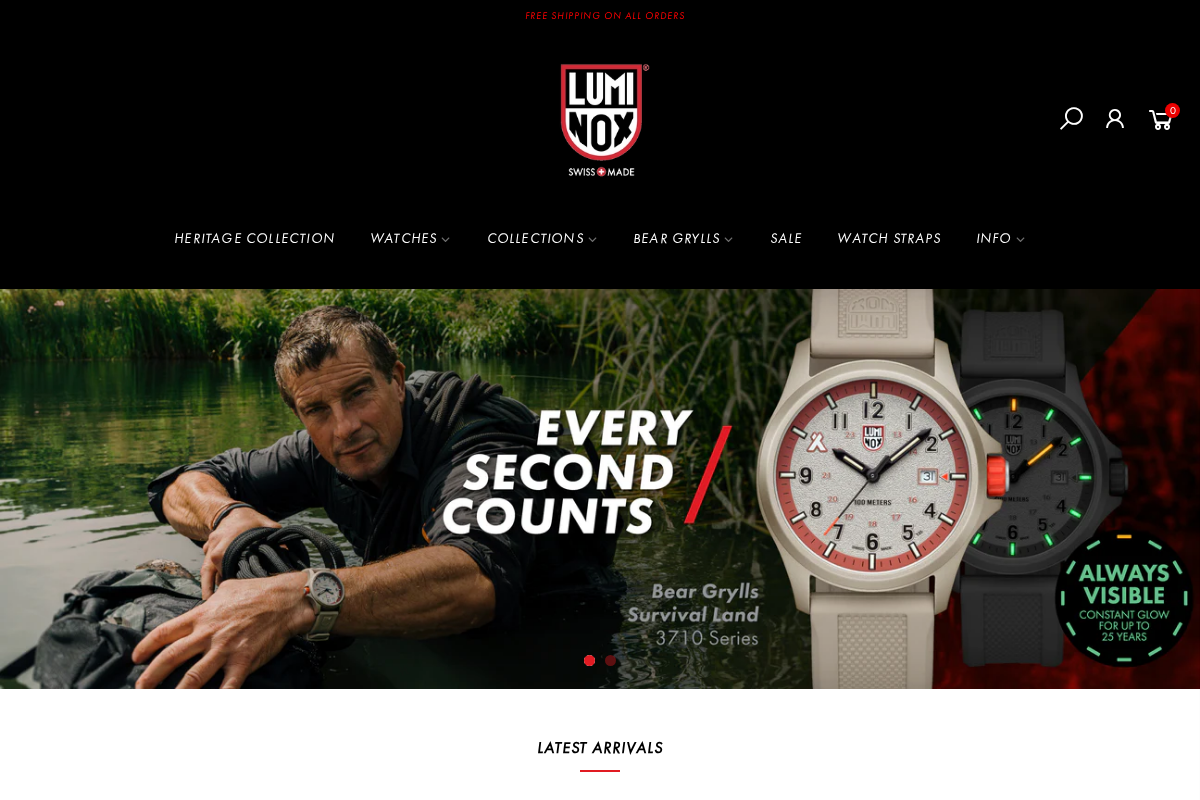 Luminox Watches Online homepage screenshot
