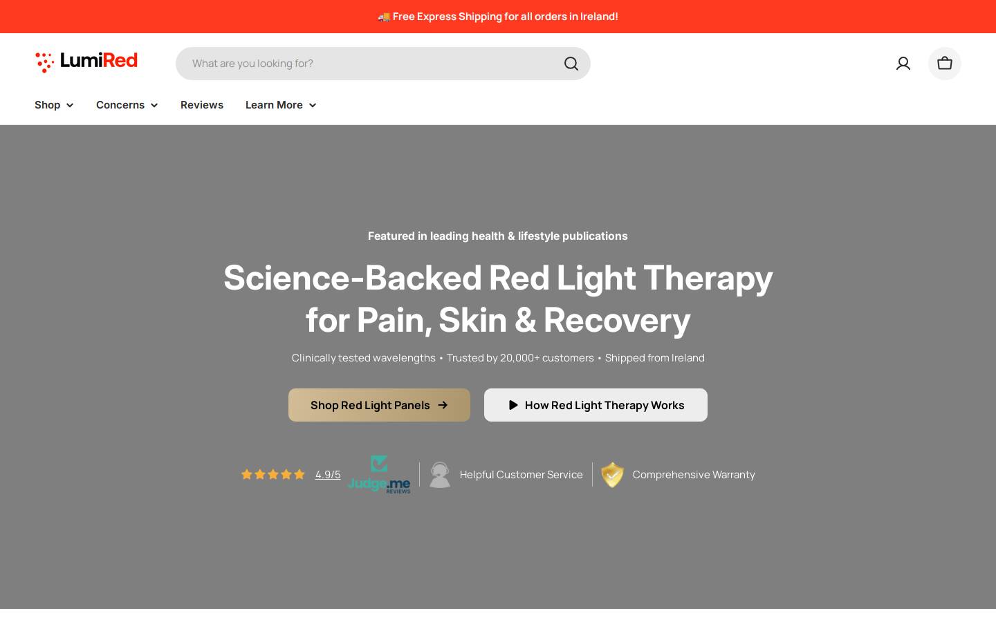 Lumired homepage screenshot