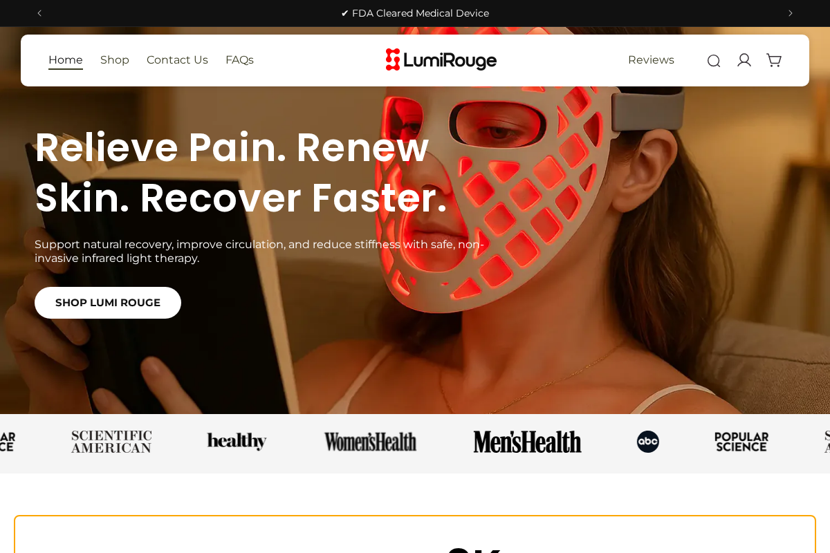 Lumi Rouge UK homepage screenshot