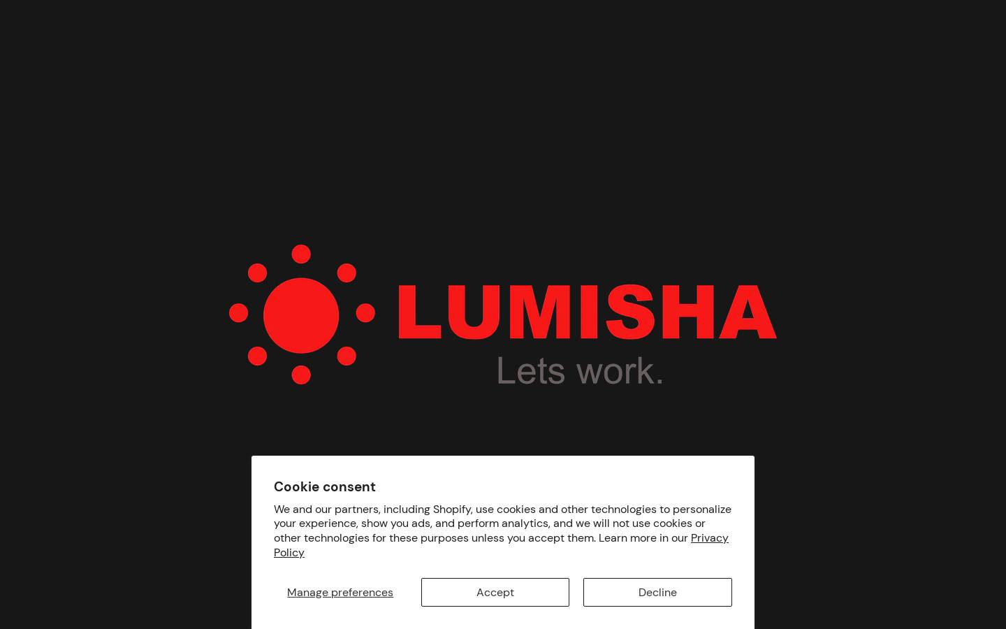 lumisha.in homepage screenshot