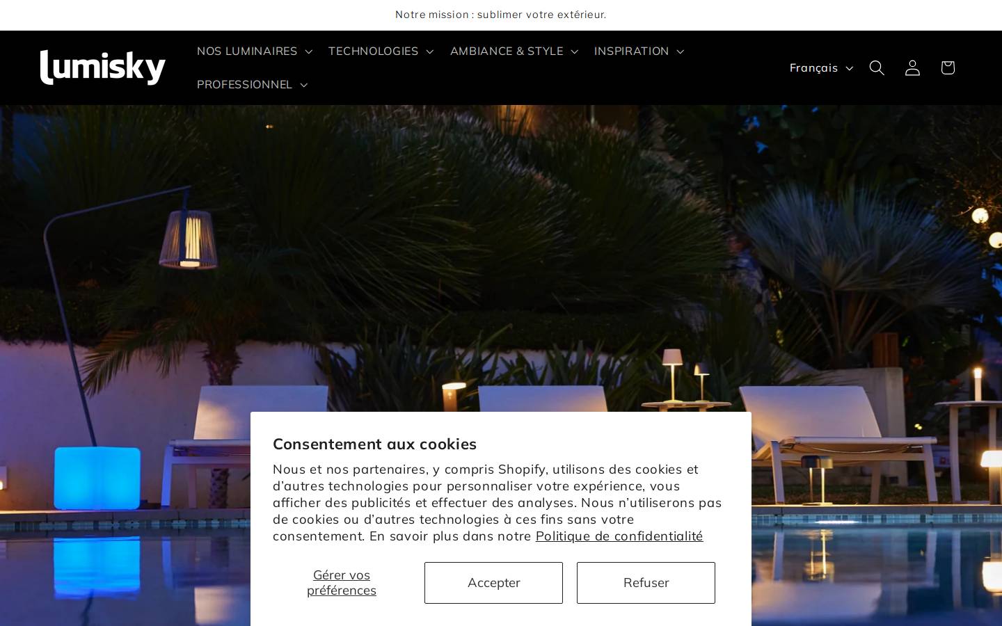 lumisky.com homepage screenshot
