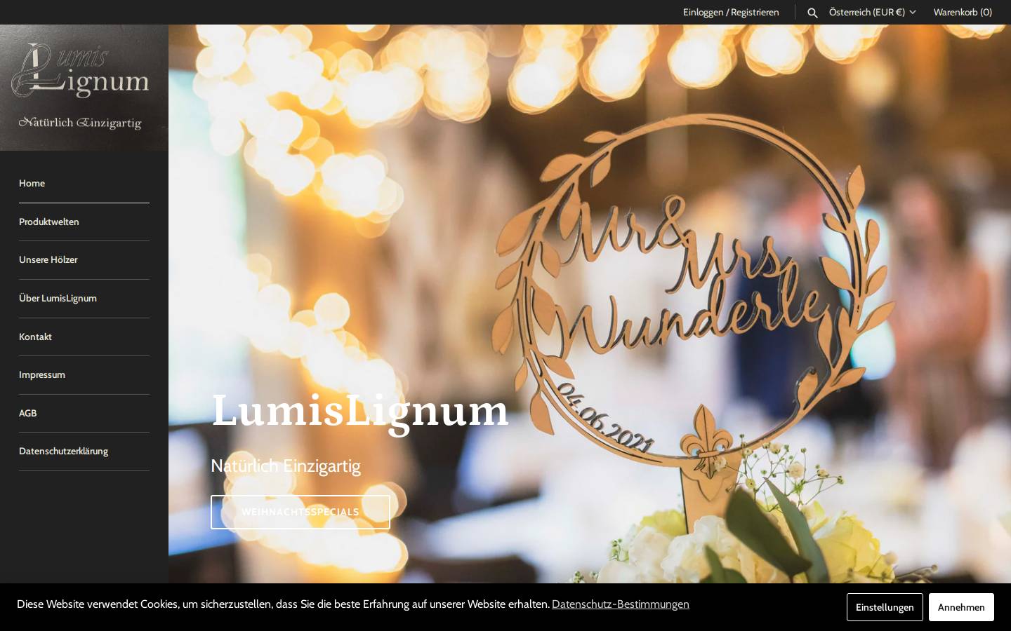 lumislignum.de homepage screenshot
