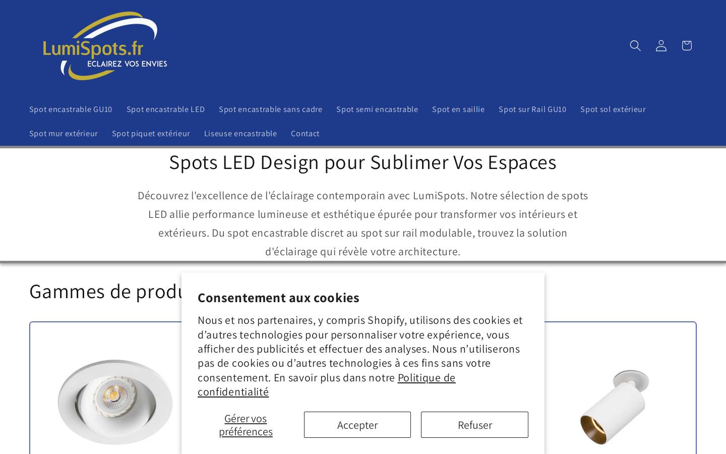 lumispots.fr homepage screenshot