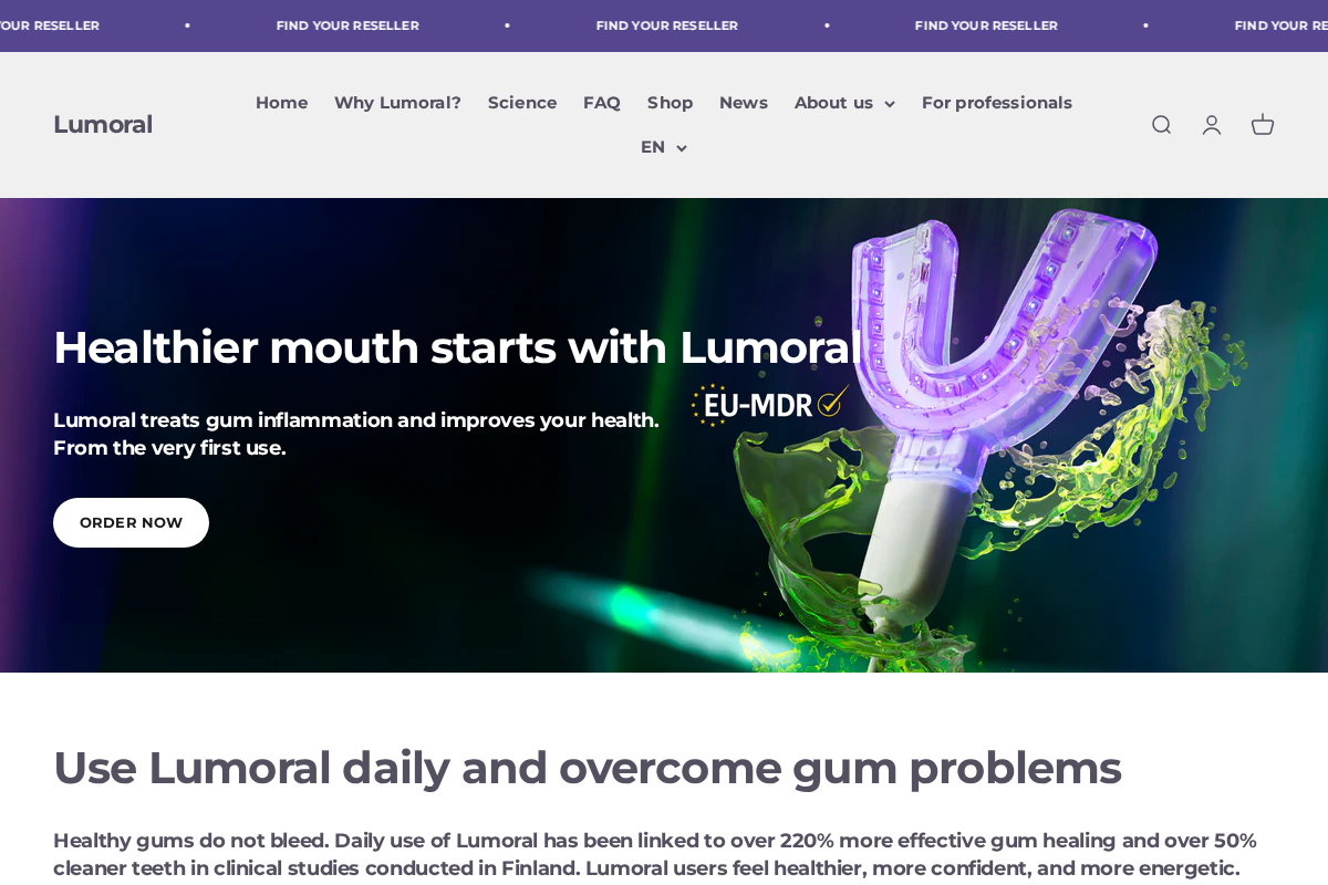 Lumoral homepage screenshot