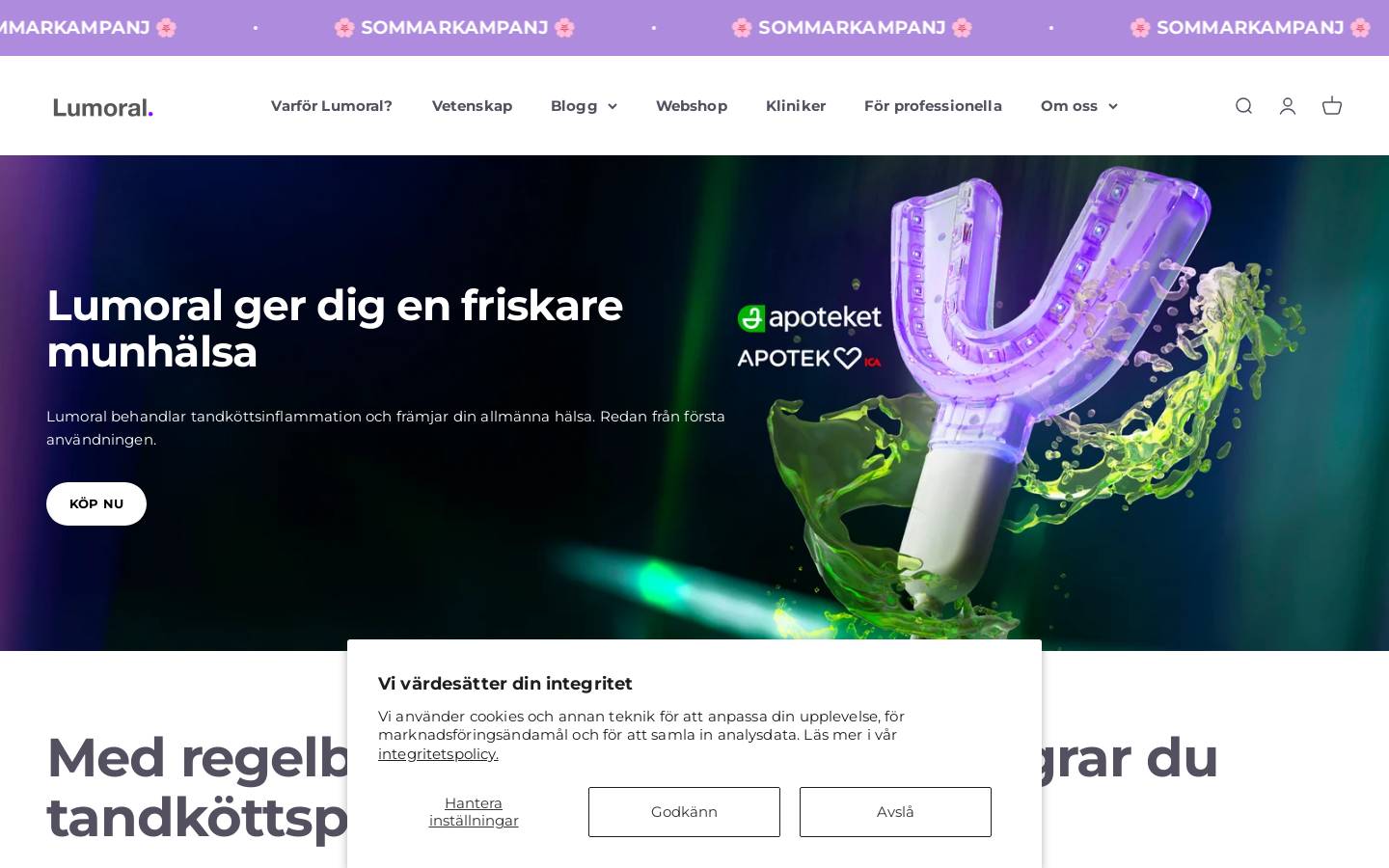Lumoral homepage screenshot