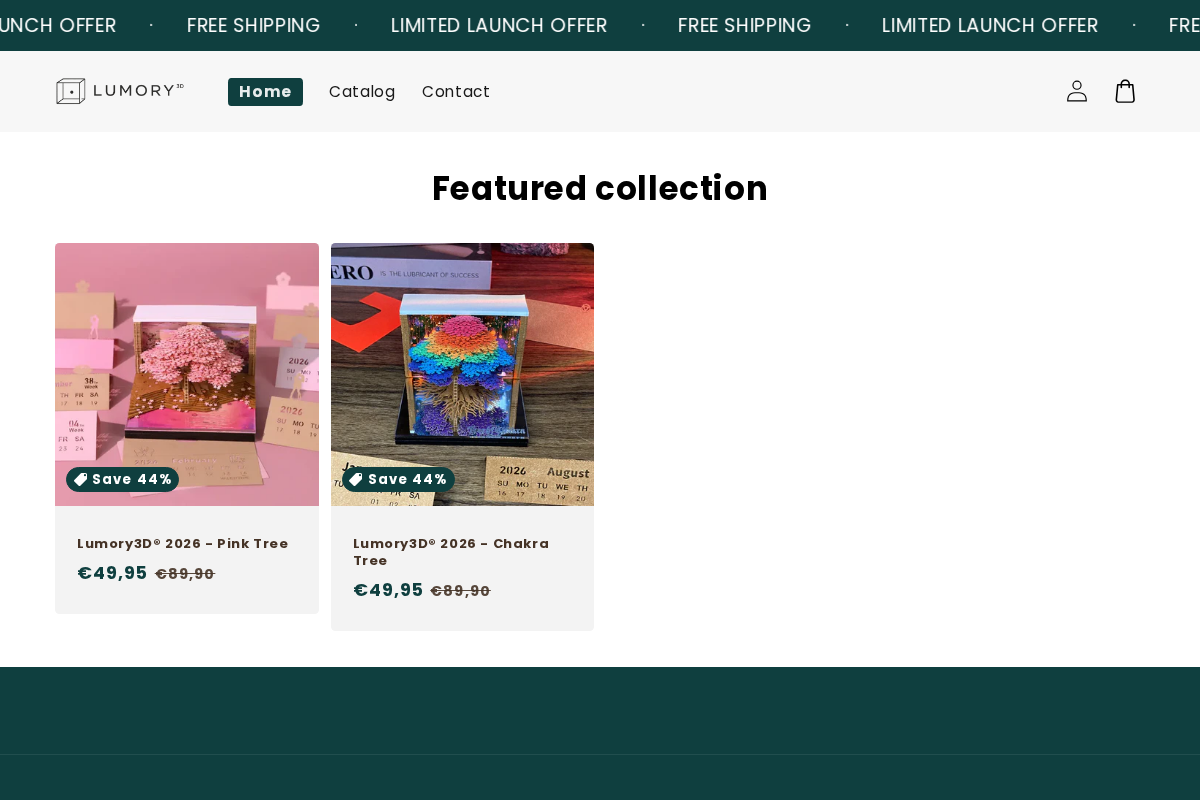 Lumory3D homepage screenshot