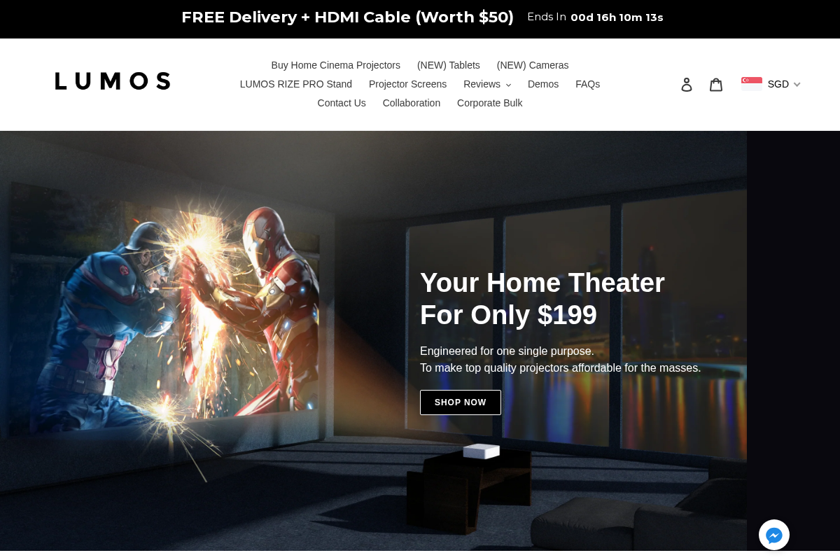Lumosprojector homepage screenshot