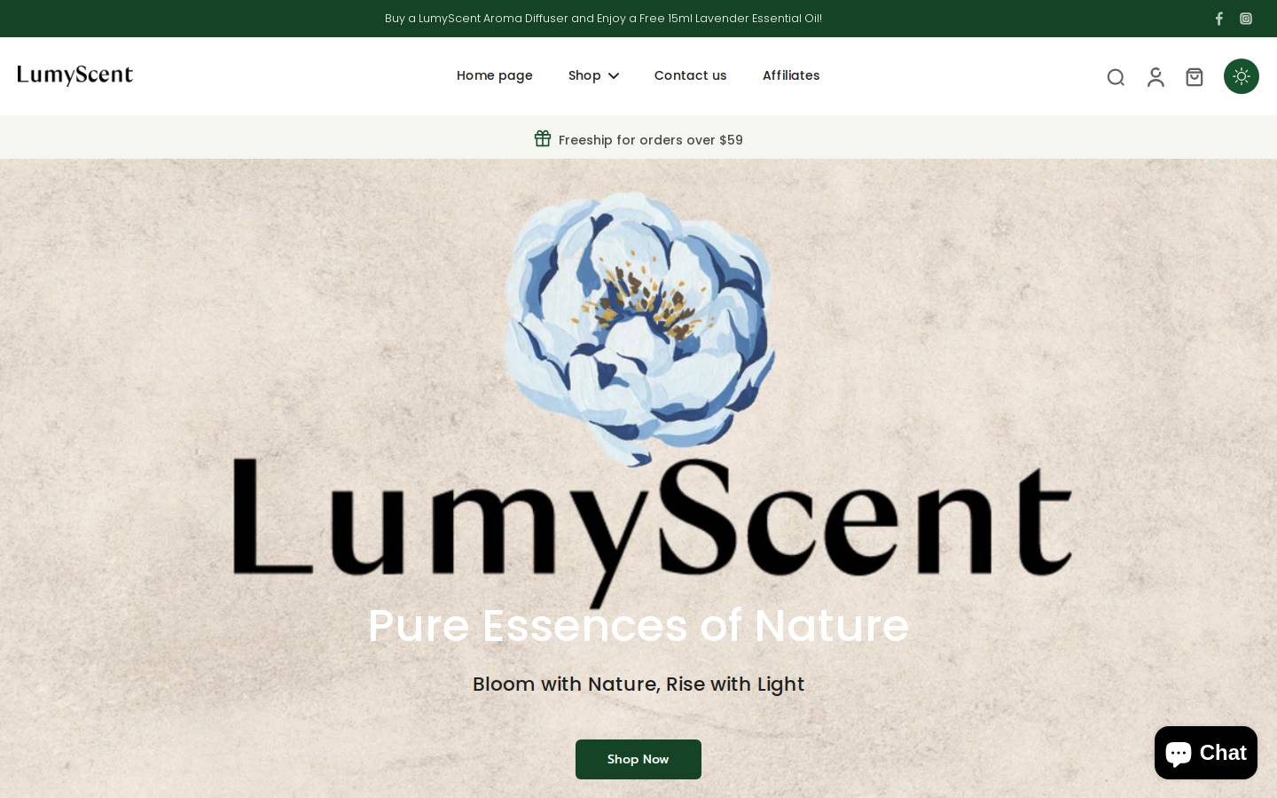 lumyscent.com homepage screenshot