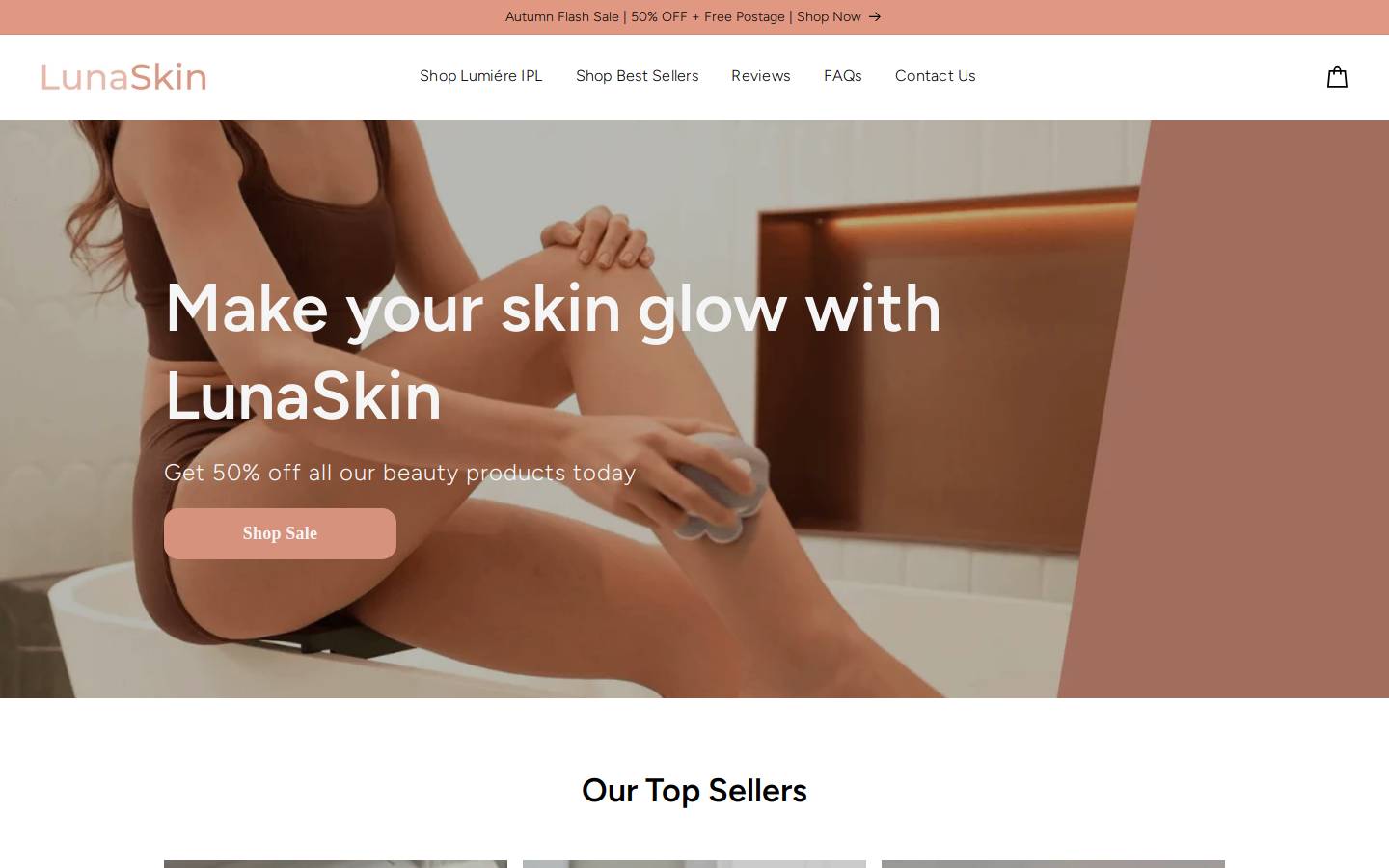 luna-skin.com.au homepage screenshot