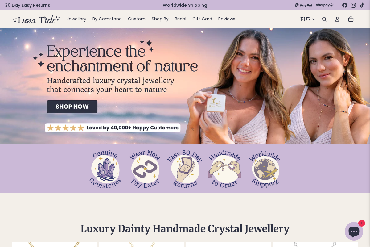 Luna Tide homepage screenshot