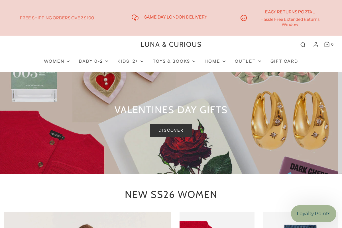 Luna & Curious homepage screenshot