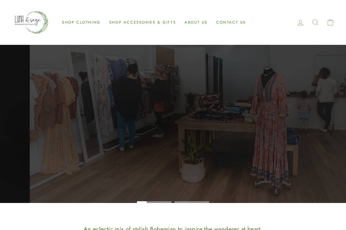 lunaandsage.com.au homepage screenshot