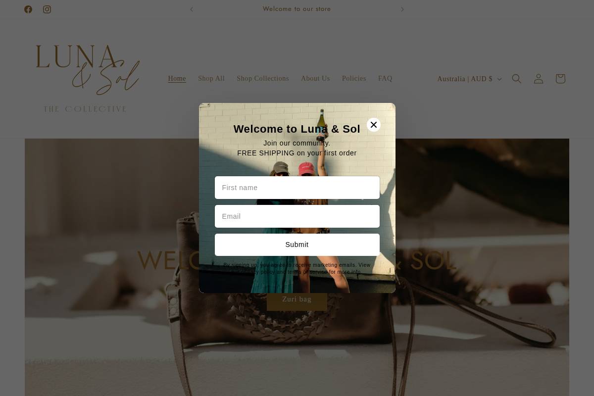 lunaandsol.online homepage screenshot