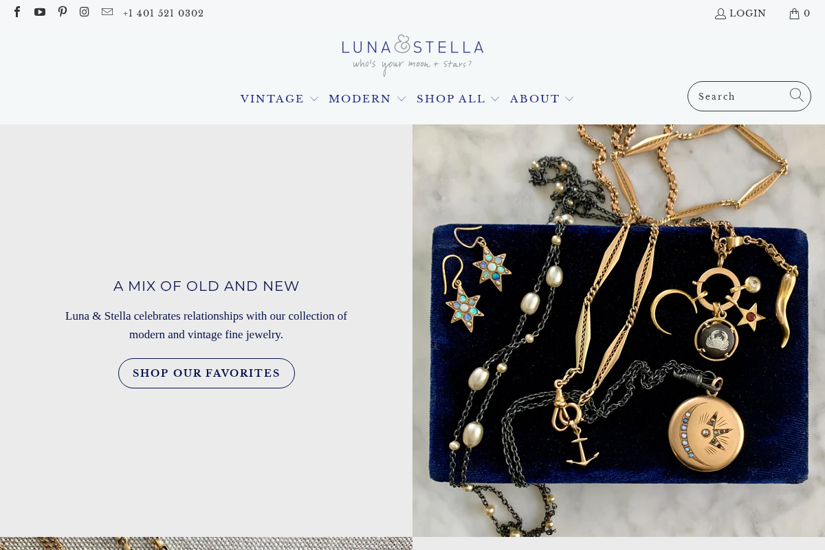 Luna & Stella homepage screenshot