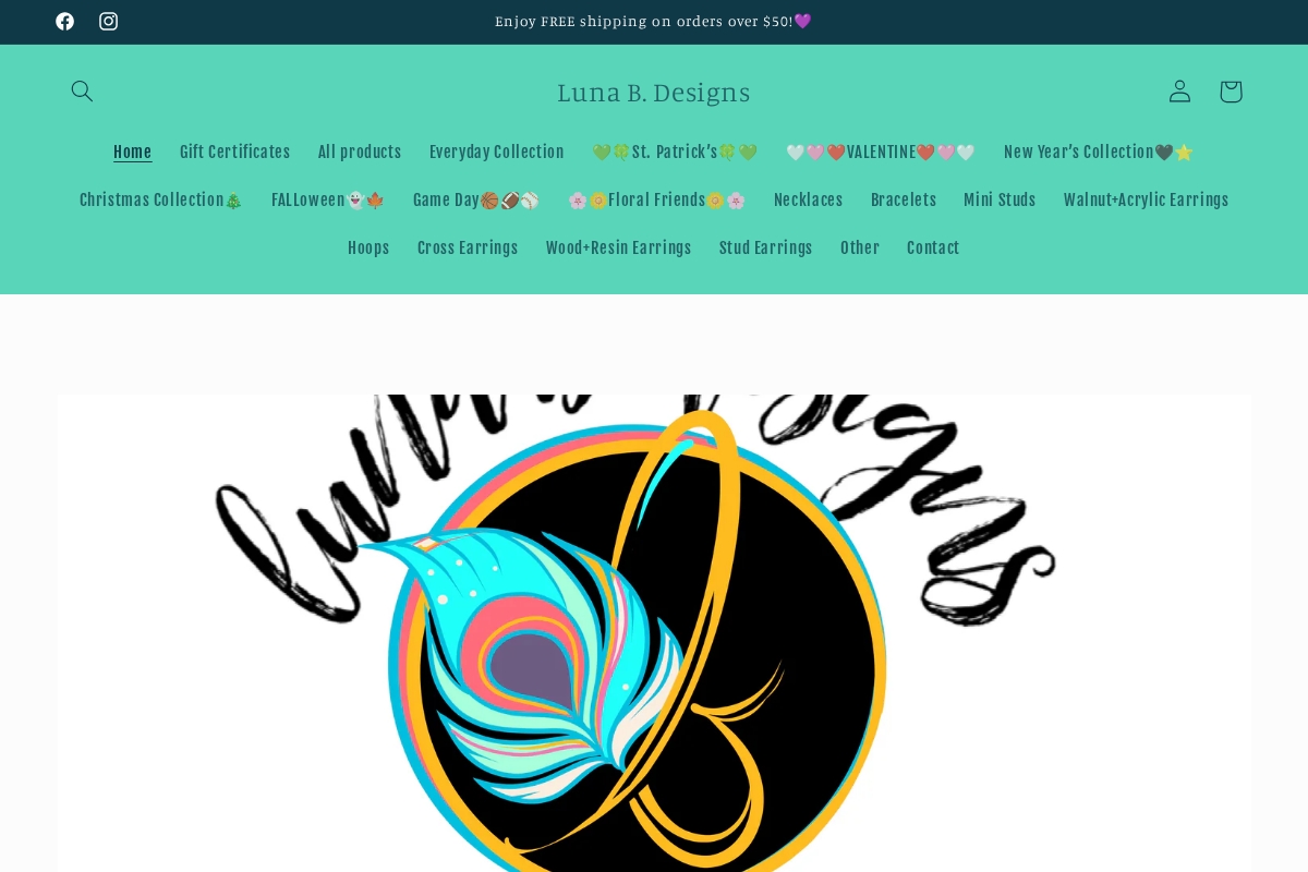 Luna B. Designs homepage screenshot