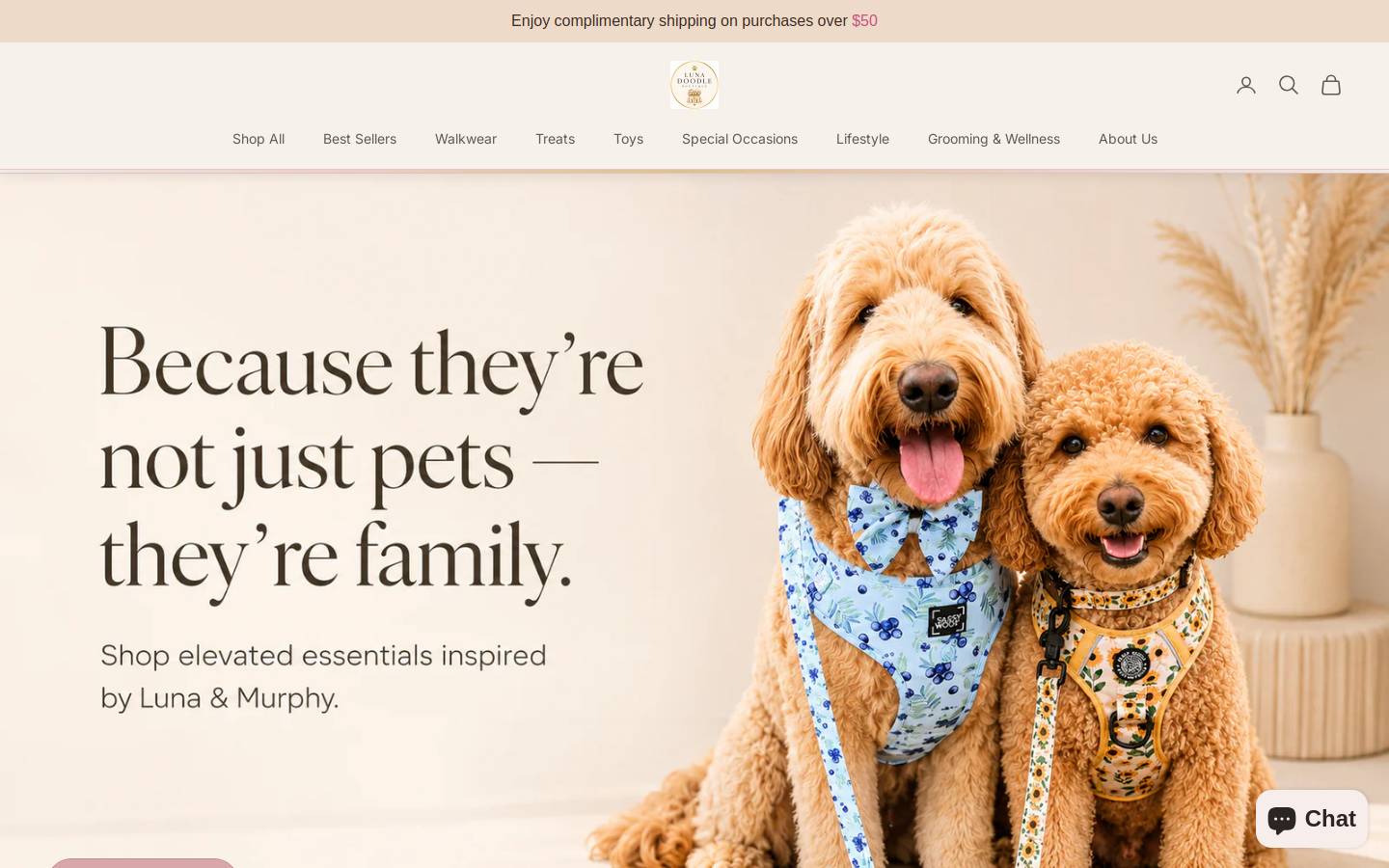 lunadoodleboutique.com homepage screenshot