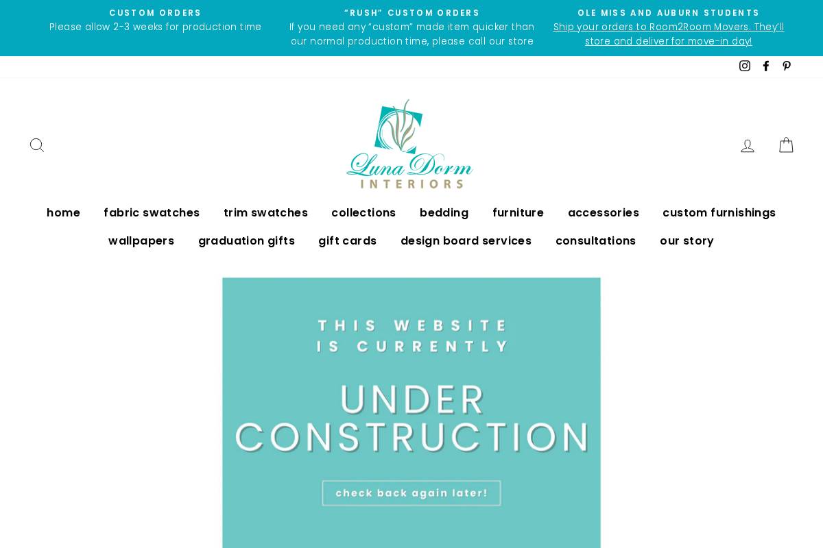 lunadorminteriors.com homepage screenshot