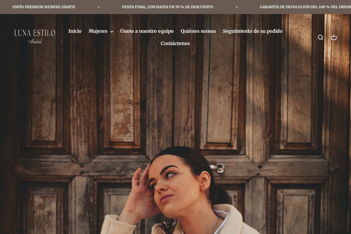 lunaestilomadrid.com homepage screenshot