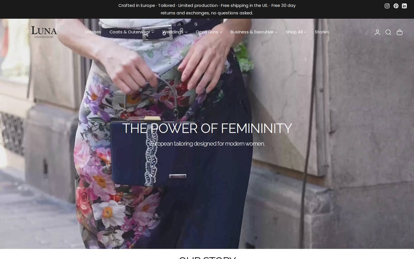 Lunafashionhouse homepage screenshot