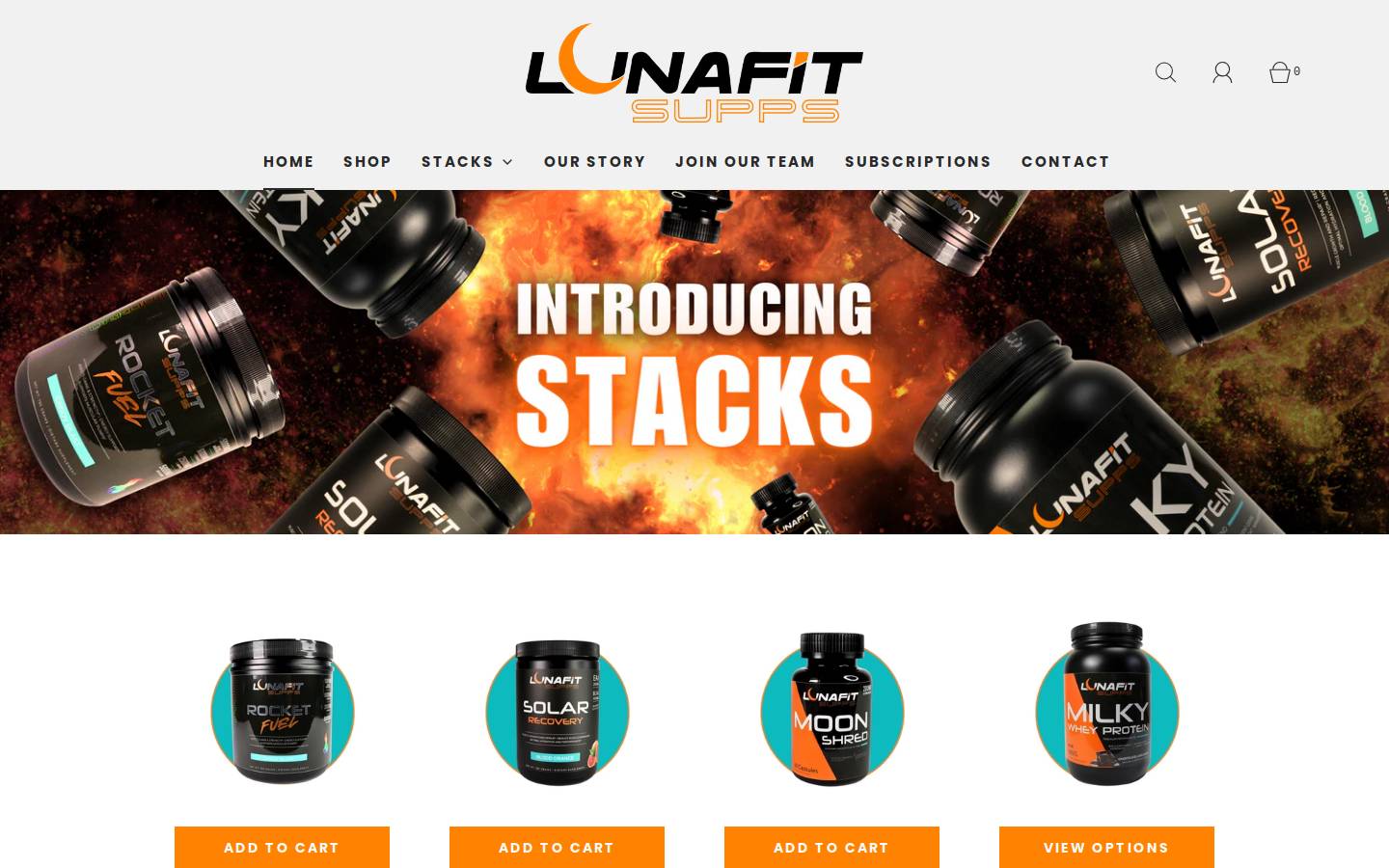 lunafitsupps.com homepage screenshot