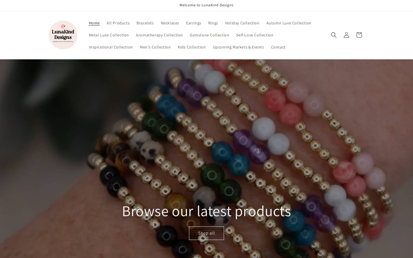 lunakinddesigns.com homepage screenshot