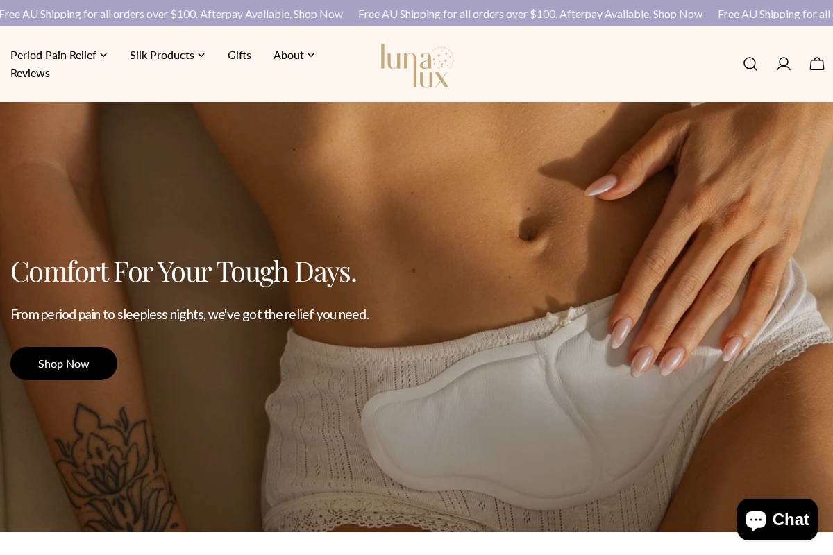 lunalux.com.au homepage screenshot