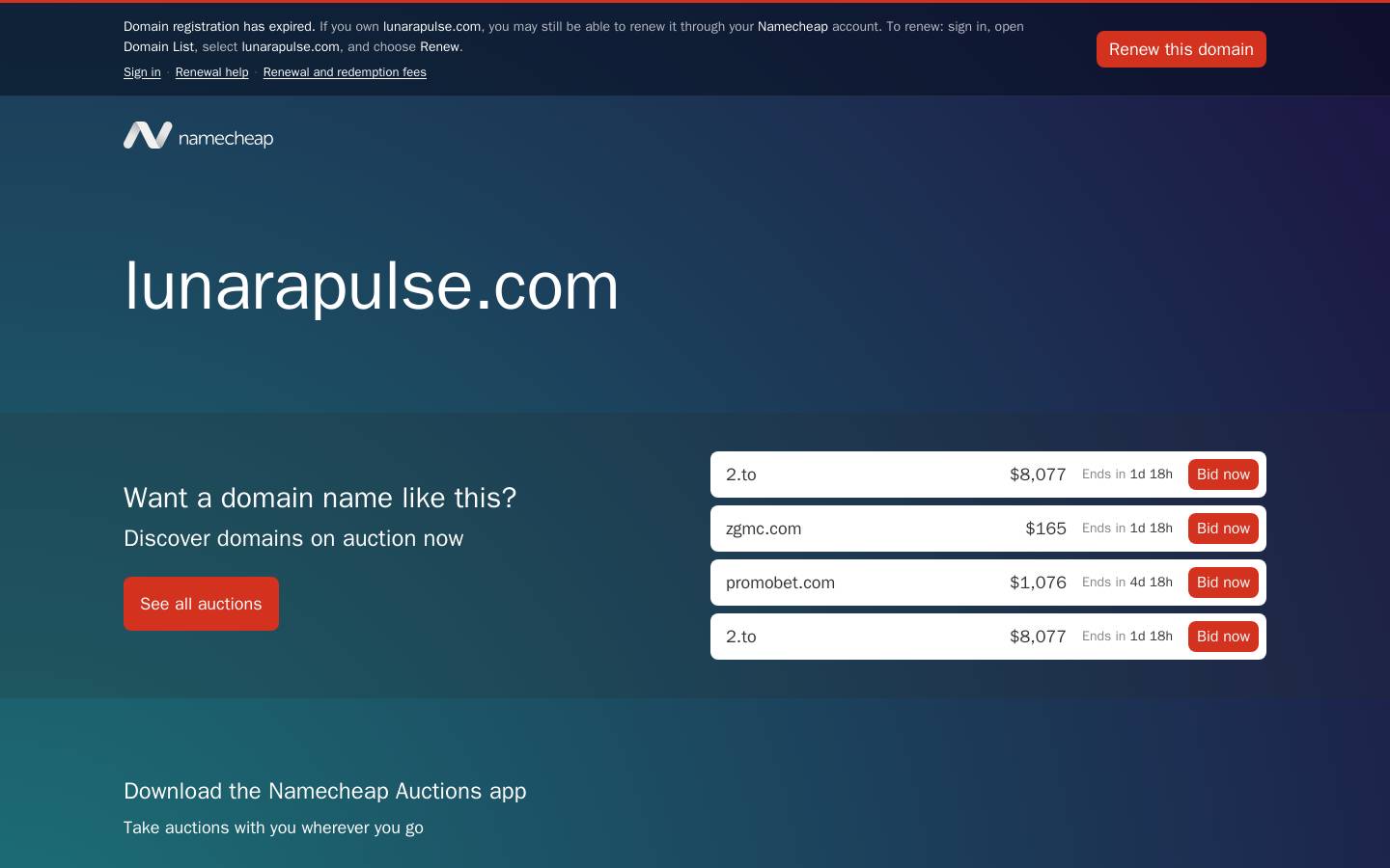 lunarapulse.com homepage screenshot