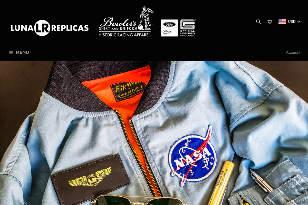 LUNA REPLICAS homepage screenshot