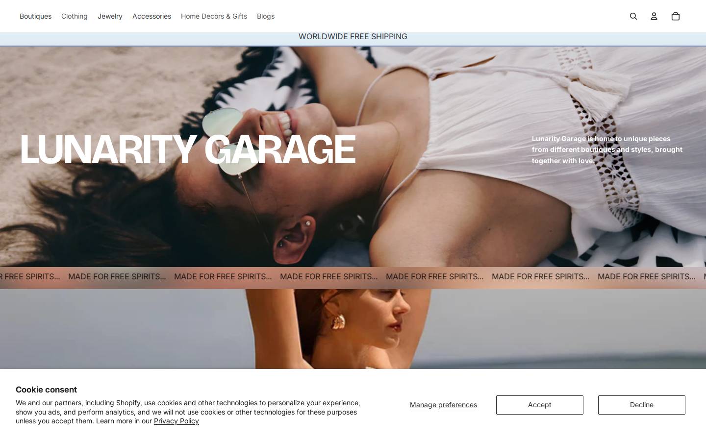lunaritygarage.com homepage screenshot
