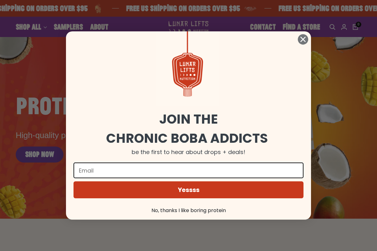 lunarliftsnutrition.com homepage screenshot