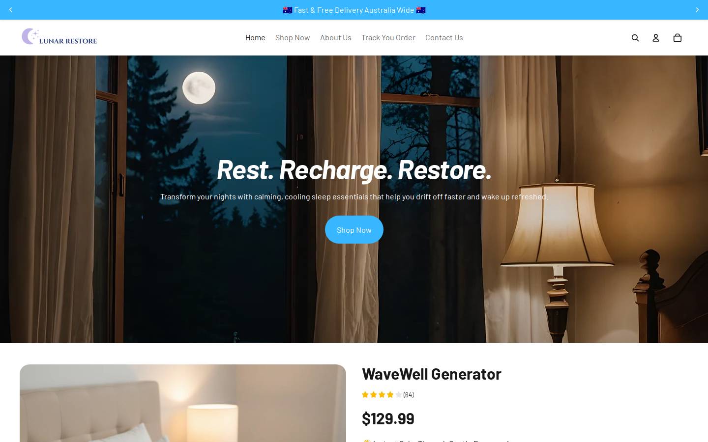 lunarrestore.com homepage screenshot