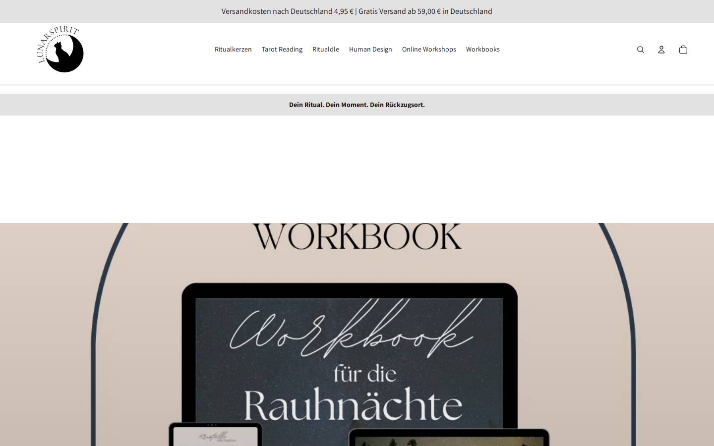 lunarspirit.shop homepage screenshot